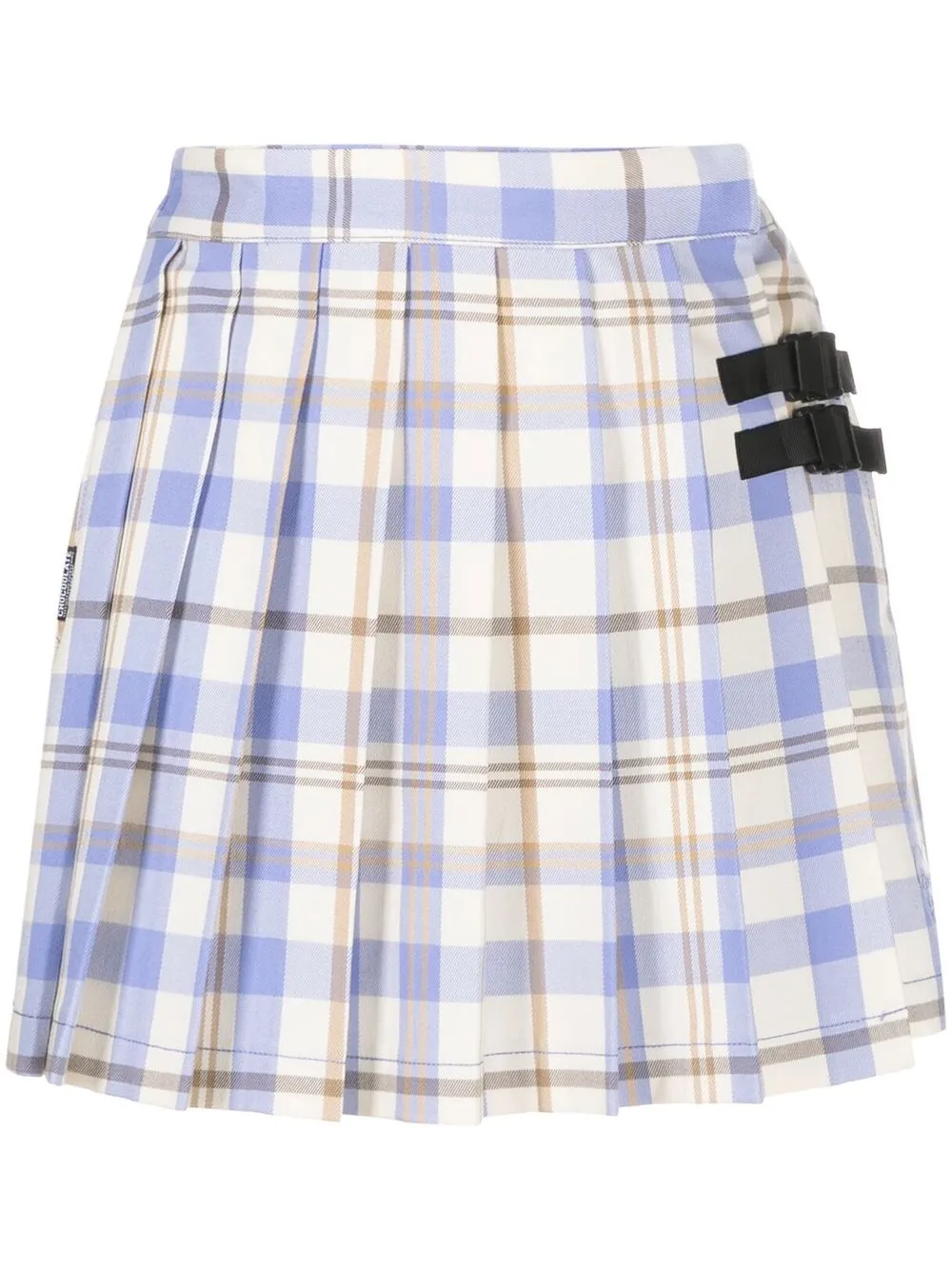 

CHOCOOLATE plaid pleated side-buckle shorts - Purple