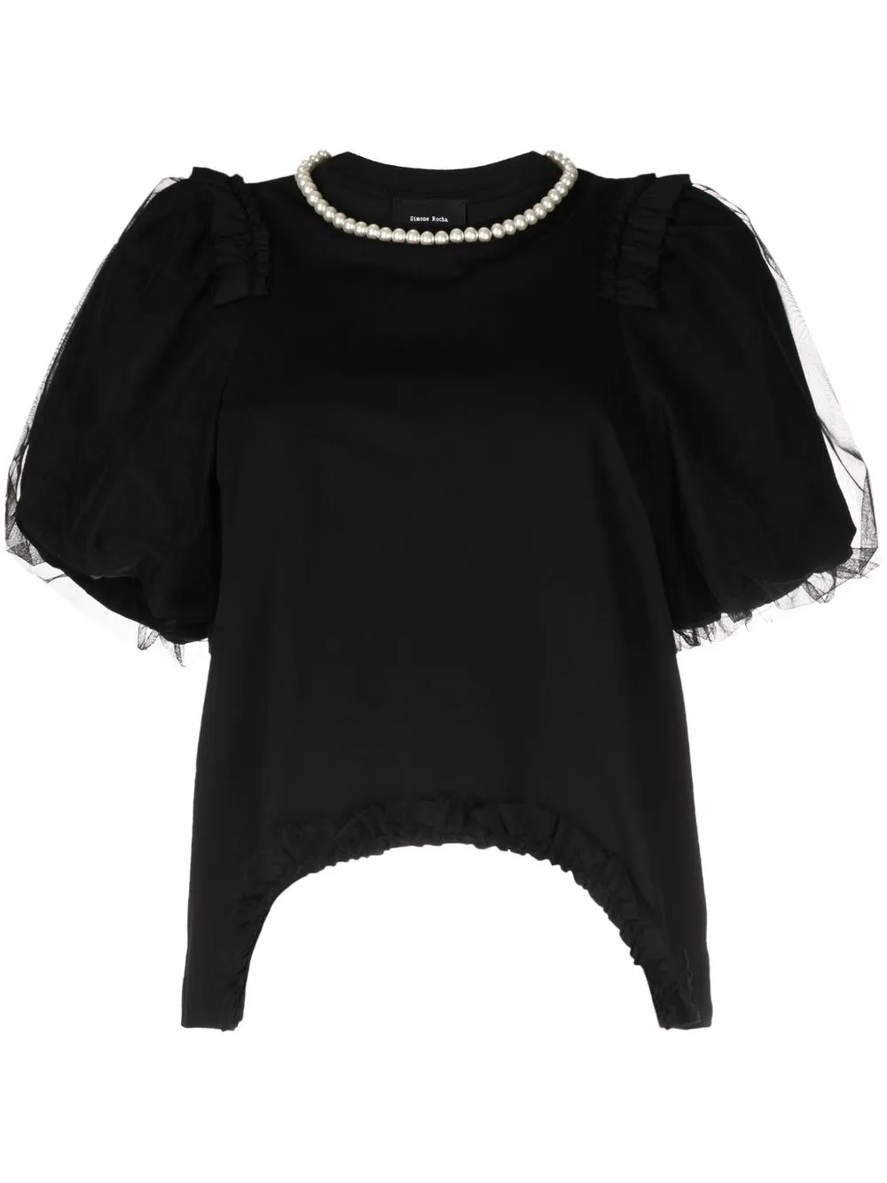 

Simone Rocha embellished cotton T-shirt - Black