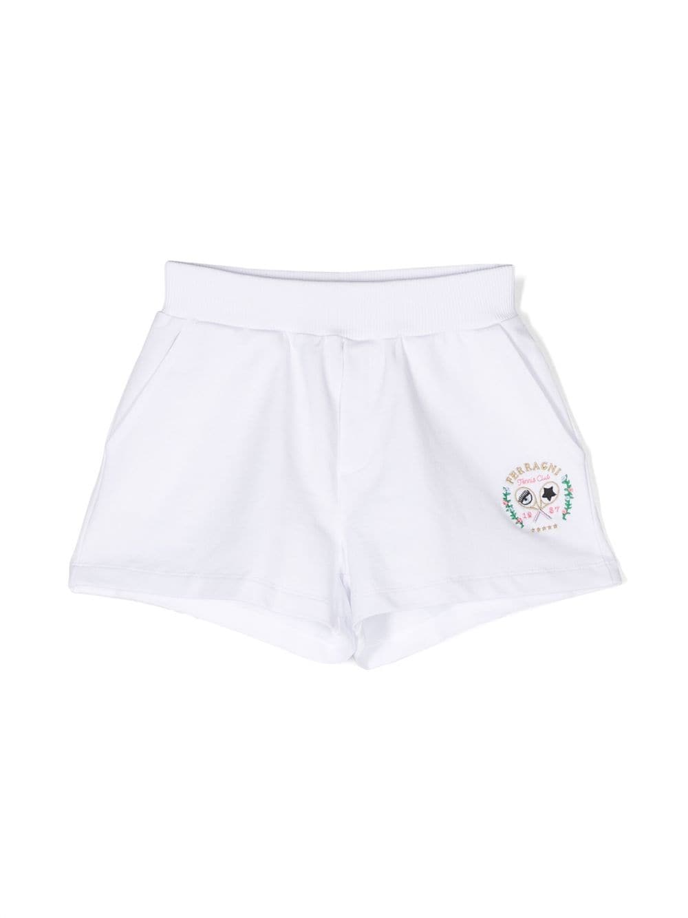 Chiara Ferragni Kids' Embroidered-logo Tennis Shorts In White