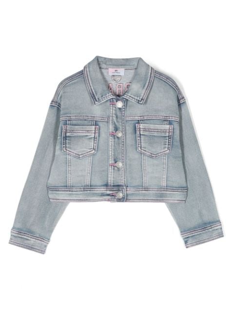 Chiara Ferragni Kids logo-embroidered denim jacket