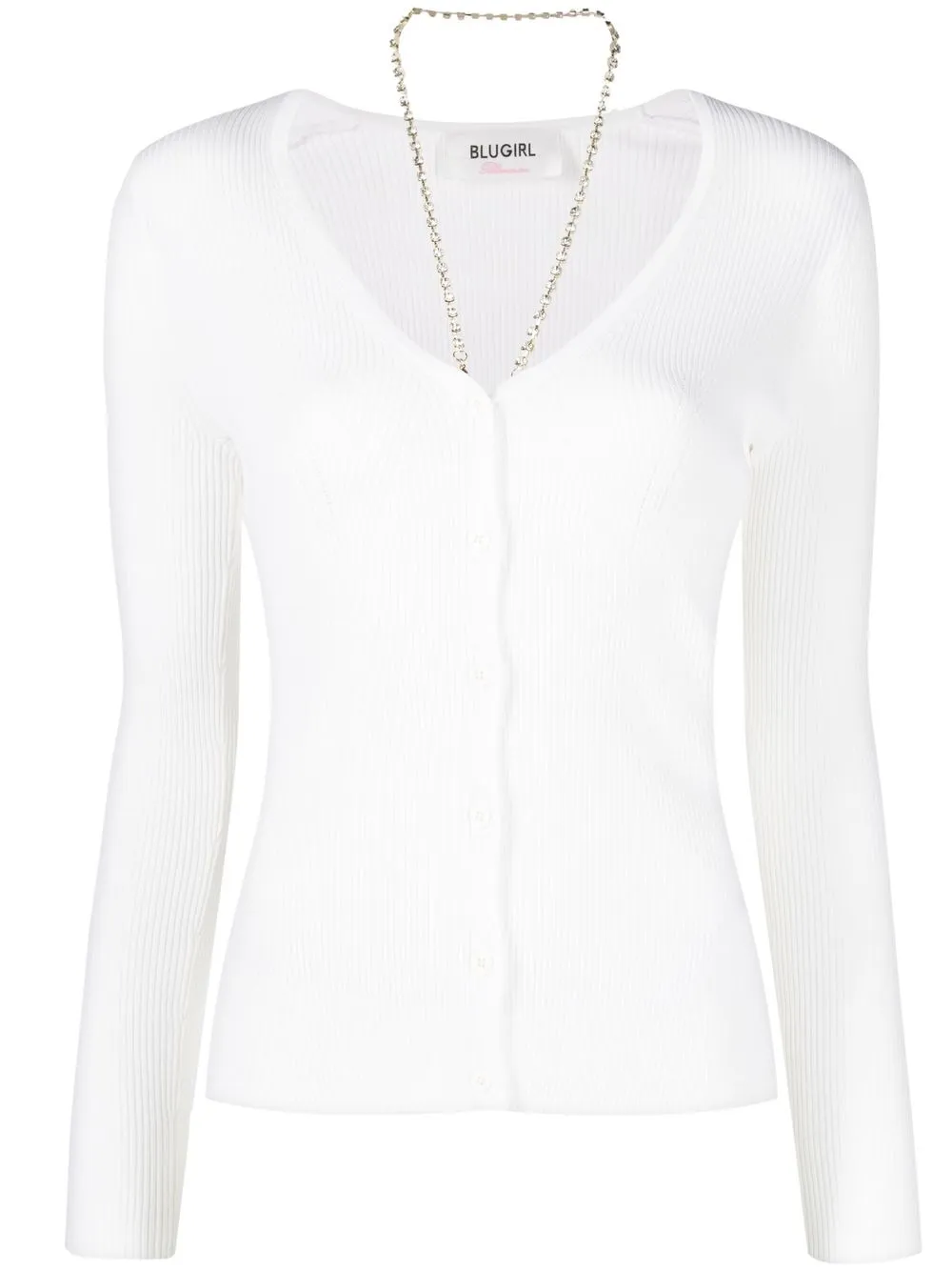 

Blugirl crystal-embellished strap cardigan - White