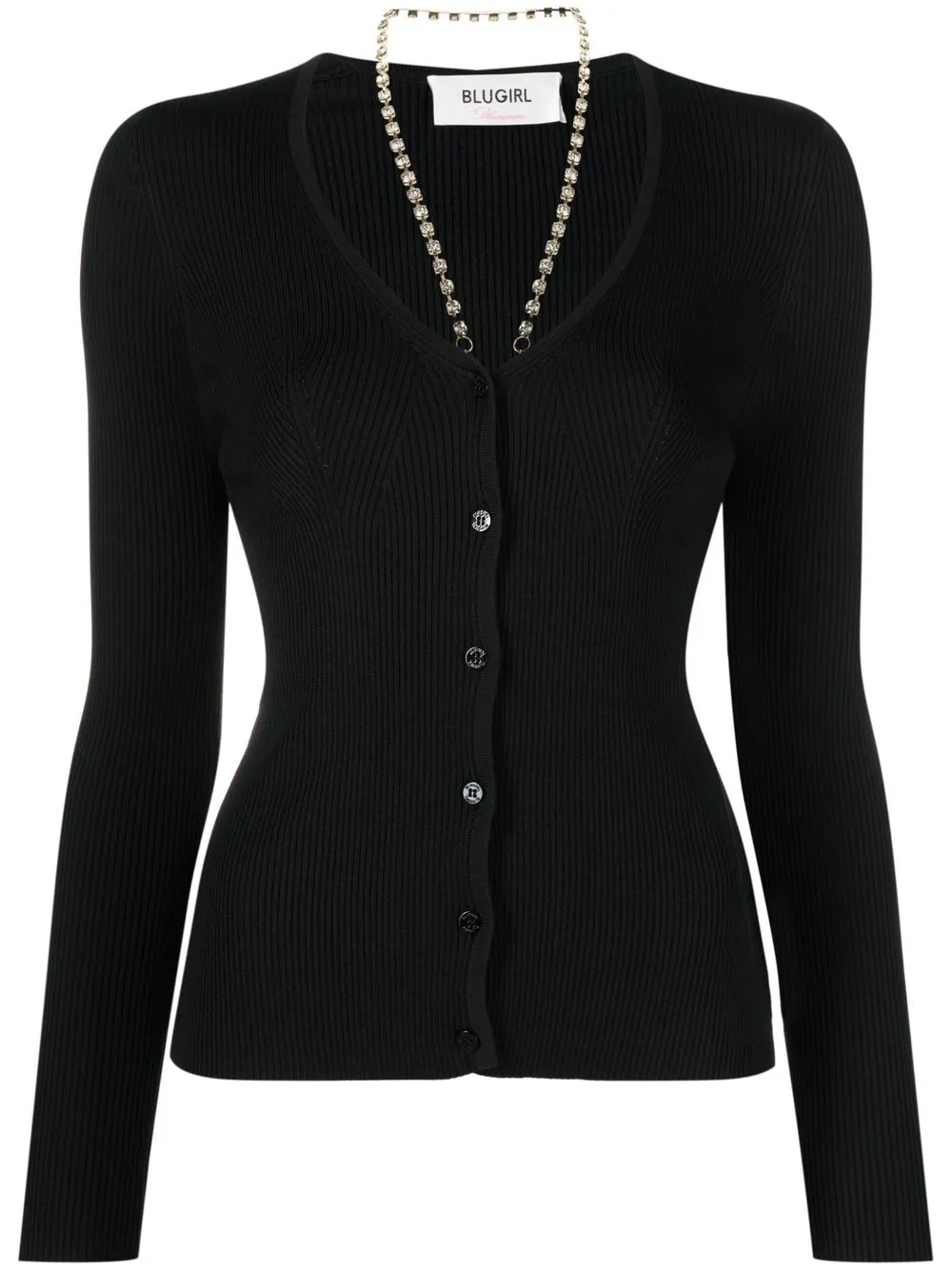 

Blugirl crystal-embellished strap cardigan - Black