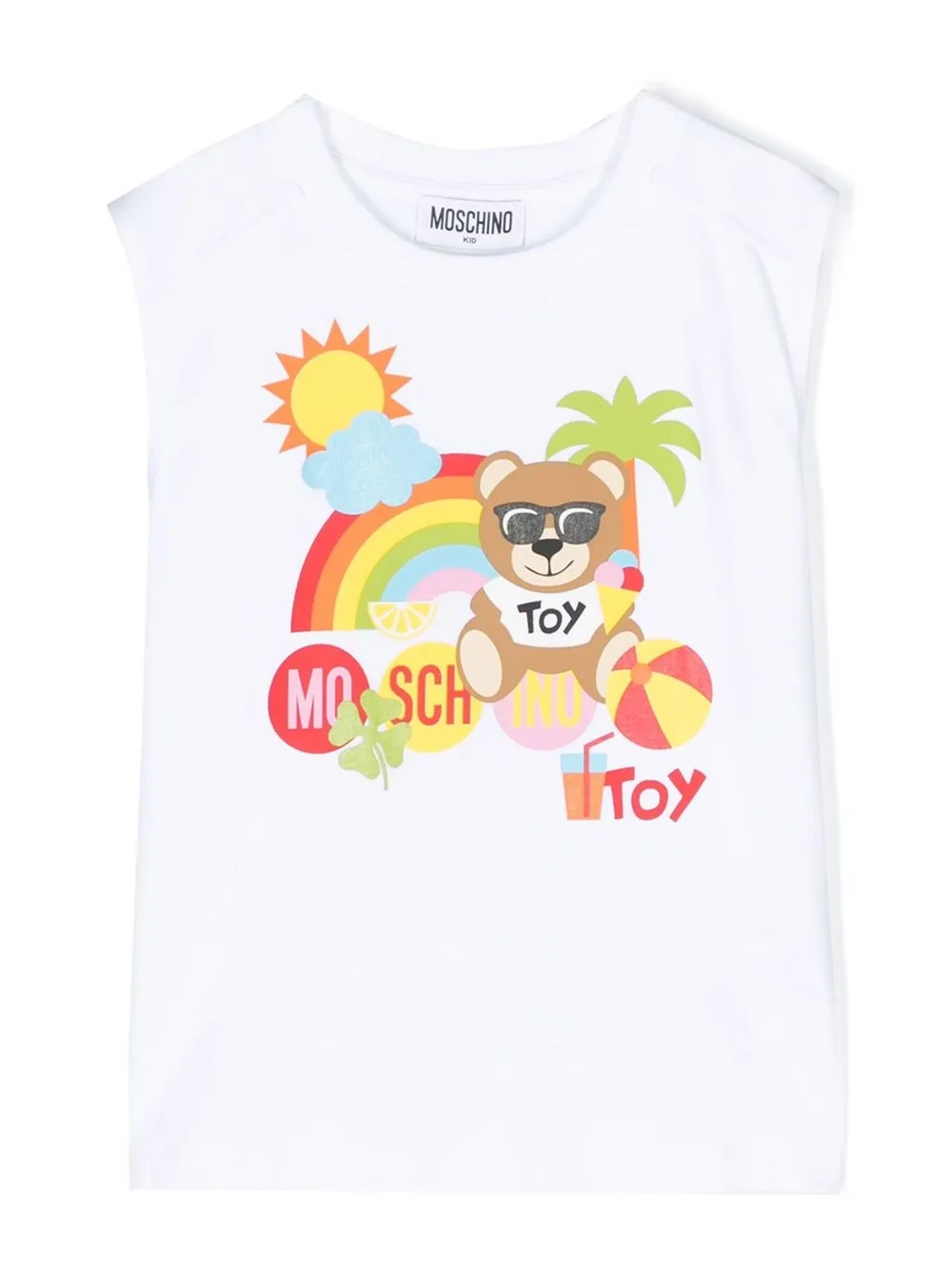 

Moschino Kids sunny print tank top - White