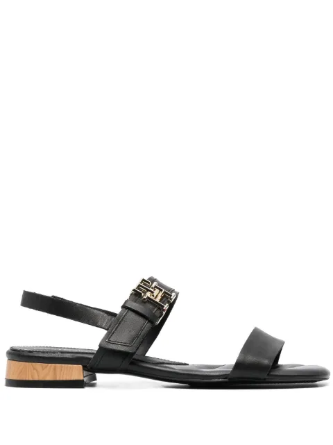 Tommy Hilfiger logo-buckle leather sandals