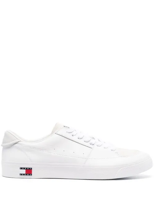 Baskets en cuir à détail de logo - Tommy Jeans - Modalova