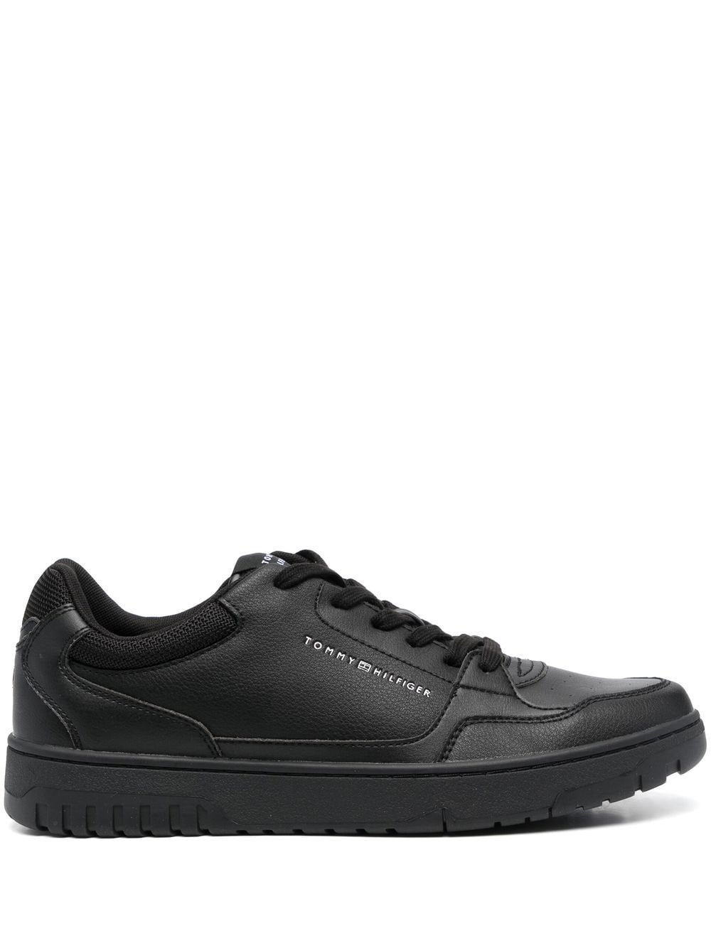 Tommy Hilfiger Lace-up Low Top Trainers In Schwarz