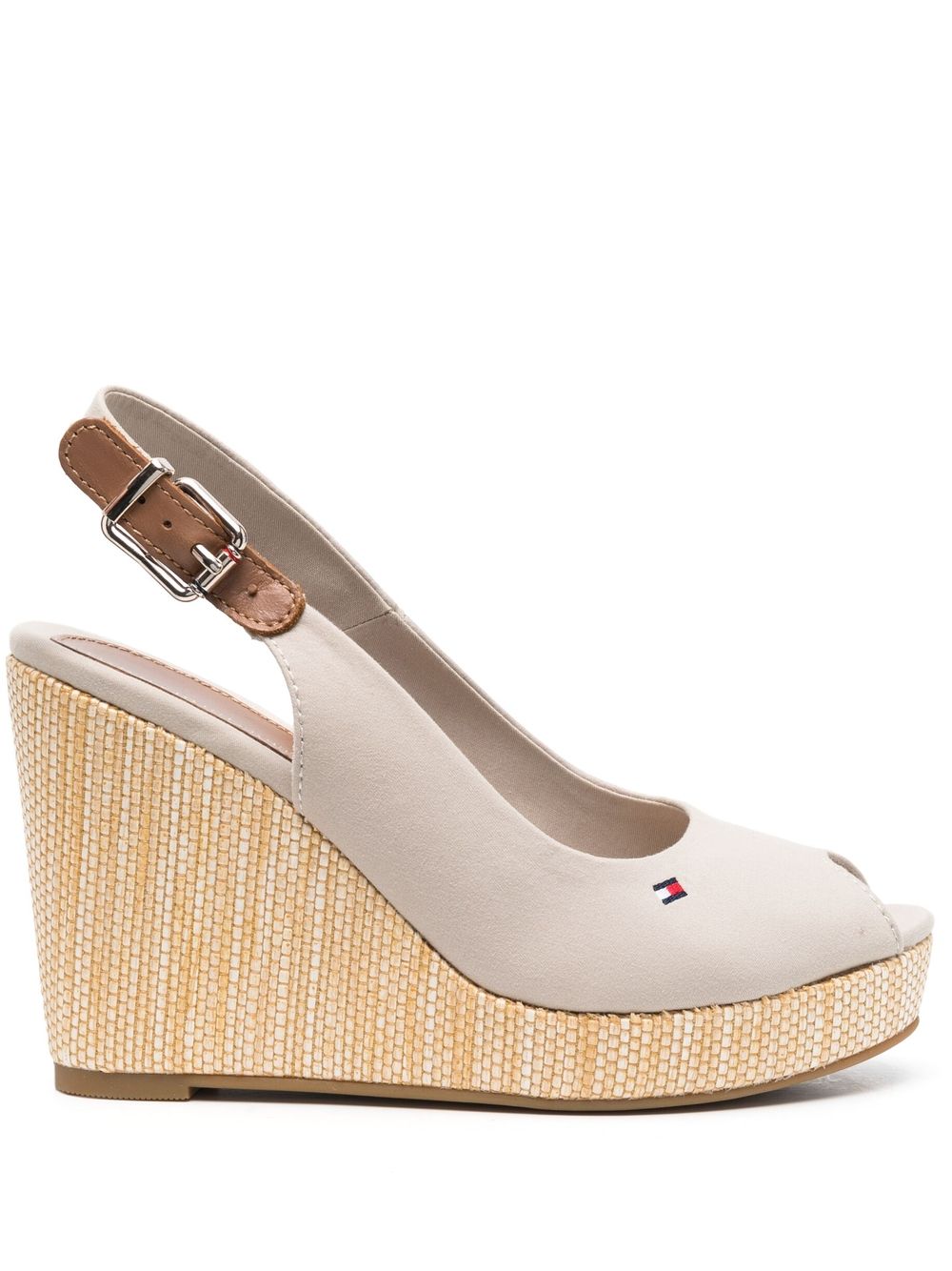 Tommy Hilfiger Slingback Wedge-heel Sandals In Neutrals