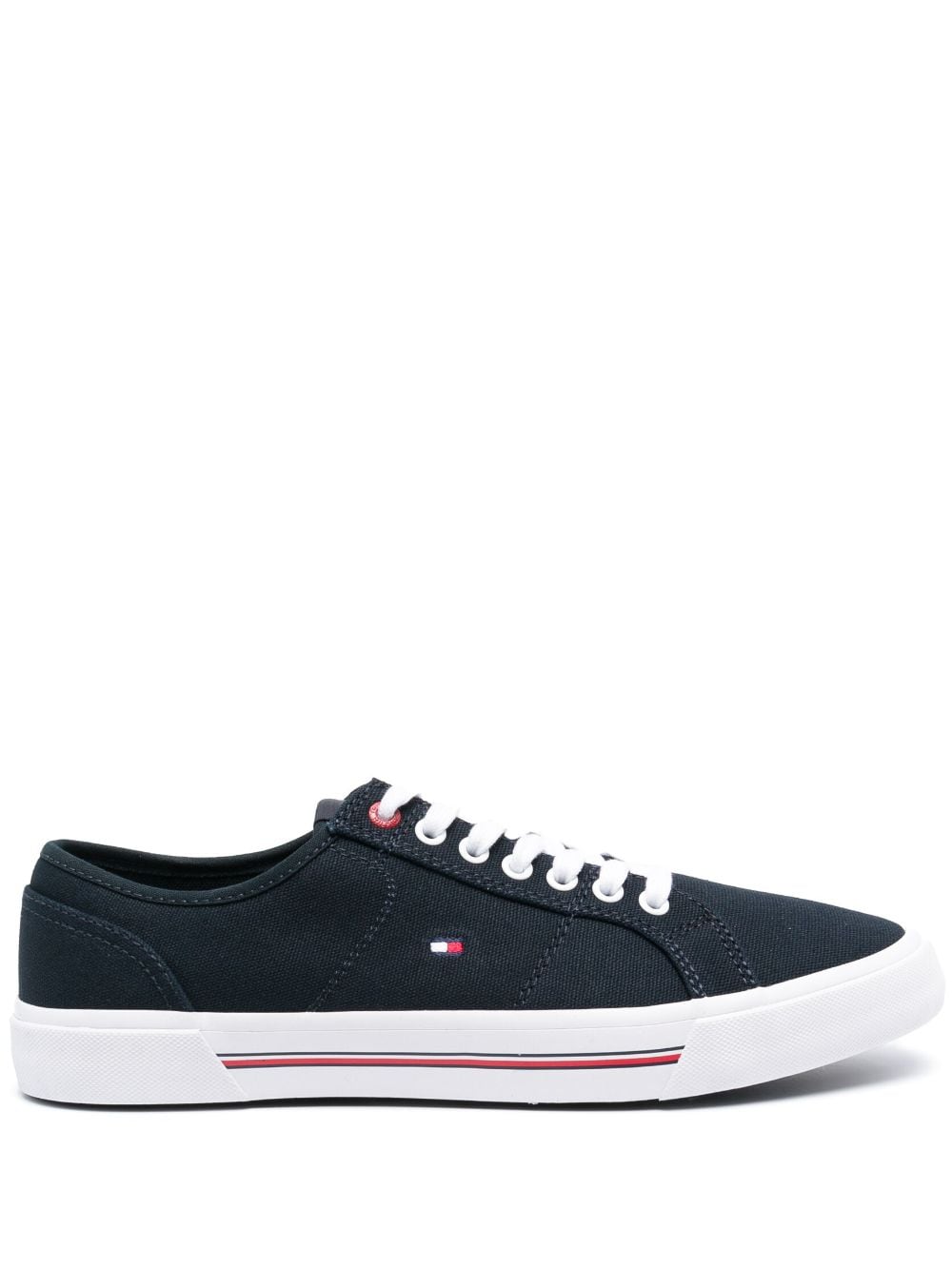 Tommy Hilfiger core corporate canvas sneakers in blue