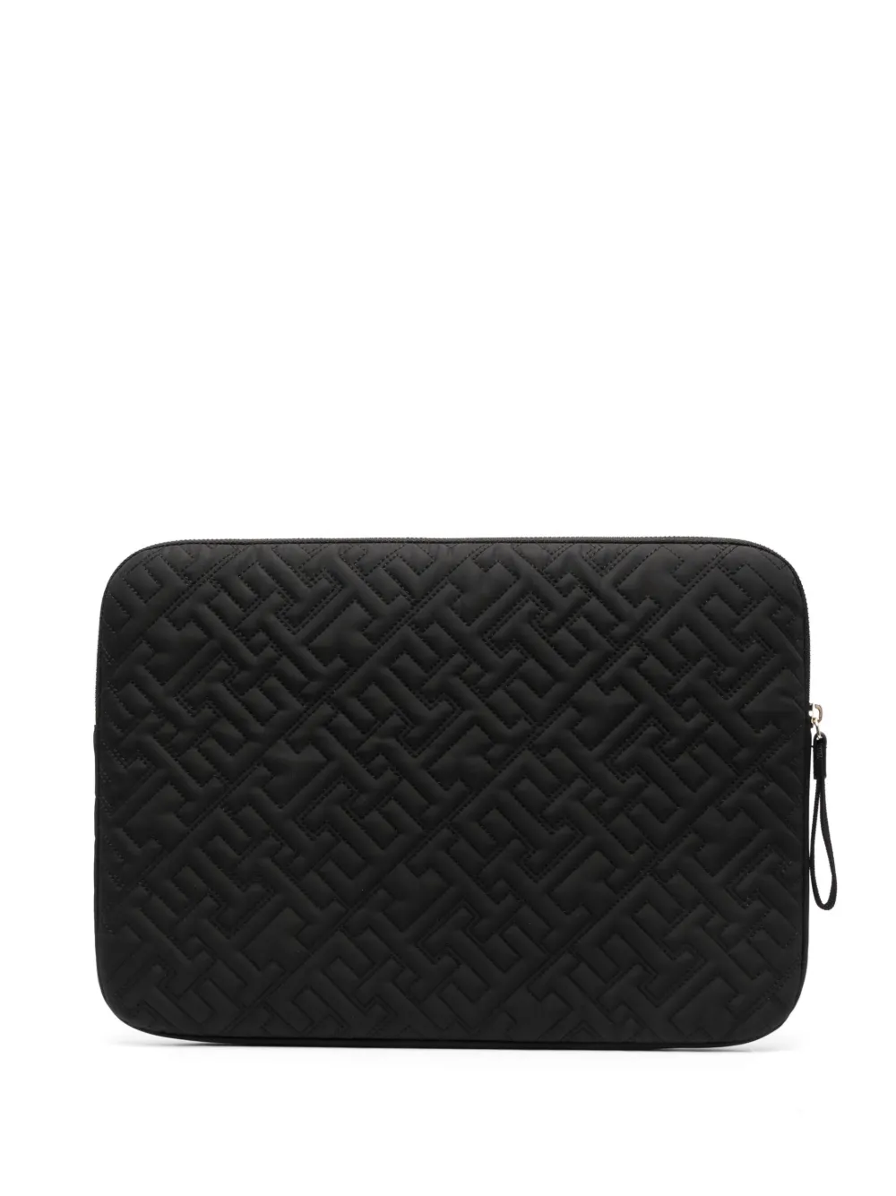 Tommy Hilfiger Laptoptas met monogram plakkaat - Zwart