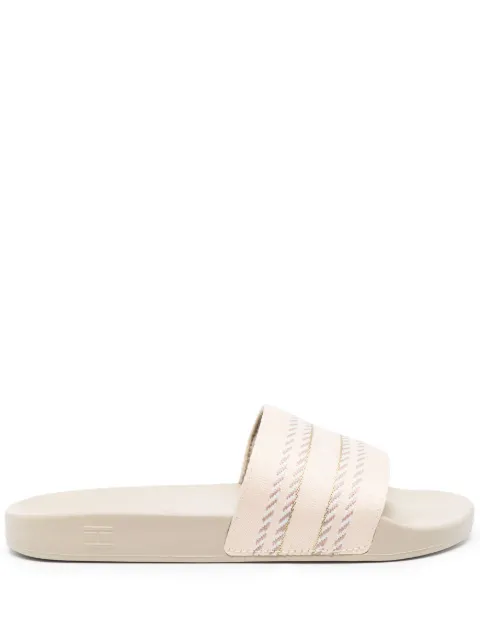 Tommy Hilfiger embroidered-logo stripe-detail slides
