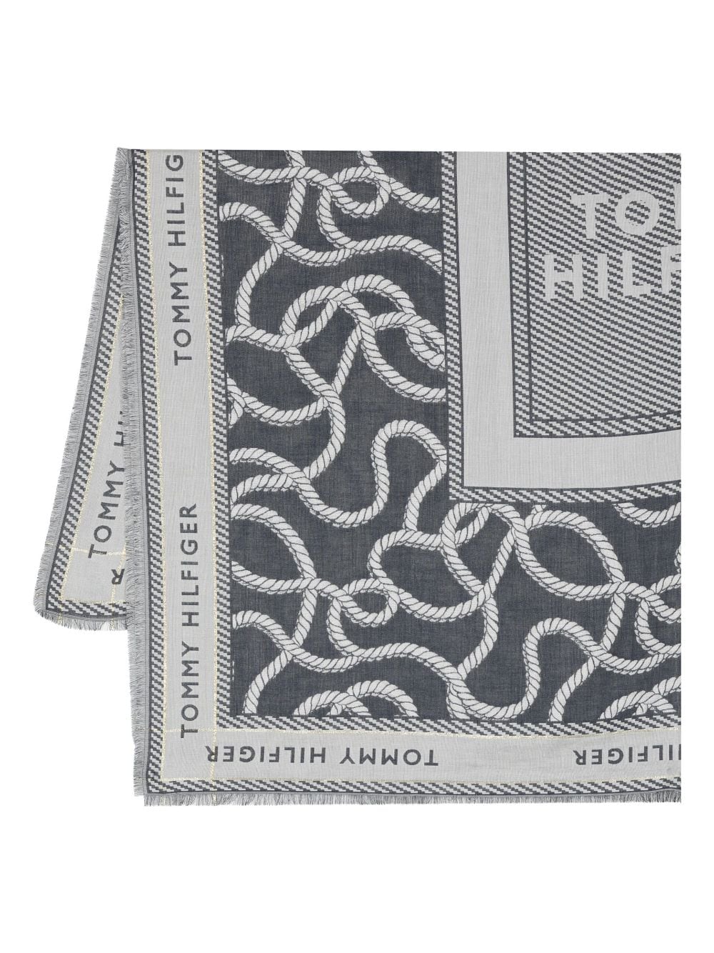 Tommy Hilfiger Mix-print Square Scarf In Blue