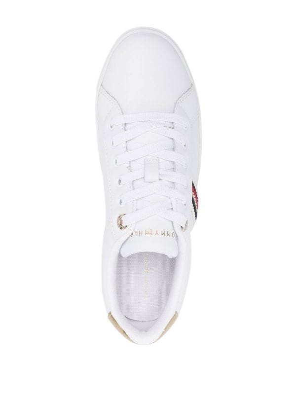 Tenis Tommy Hilfiger Mujer Blancos Piel 100% Original Nuevo