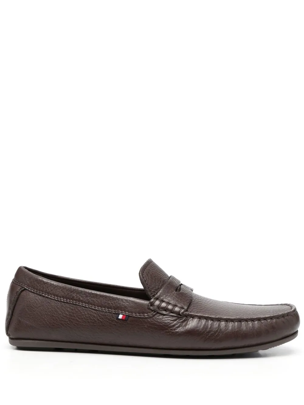 

Tommy Hilfiger pebbled leather loafers - Brown