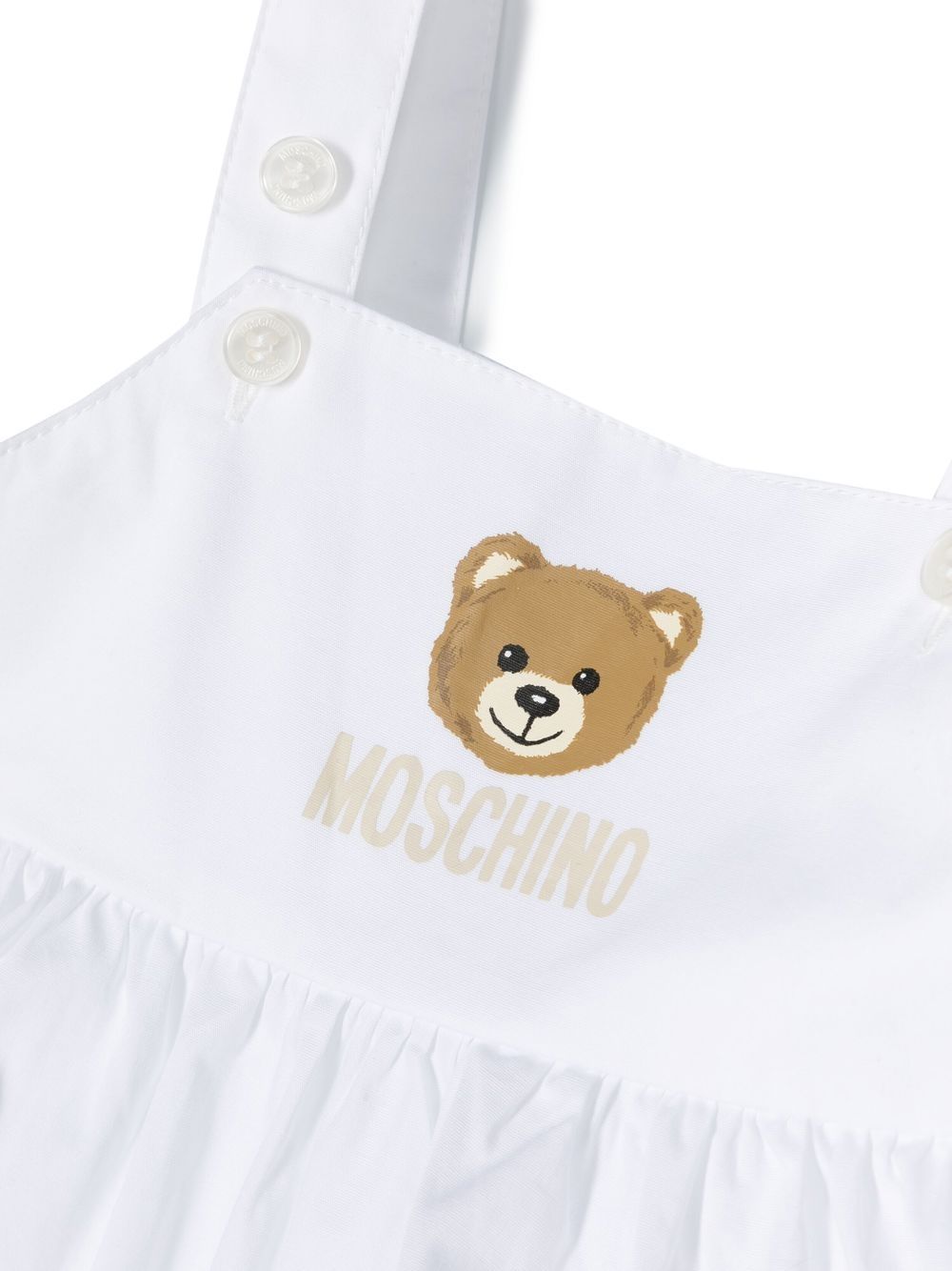 Shop Moschino Teddy Bear Cotton Dress In White