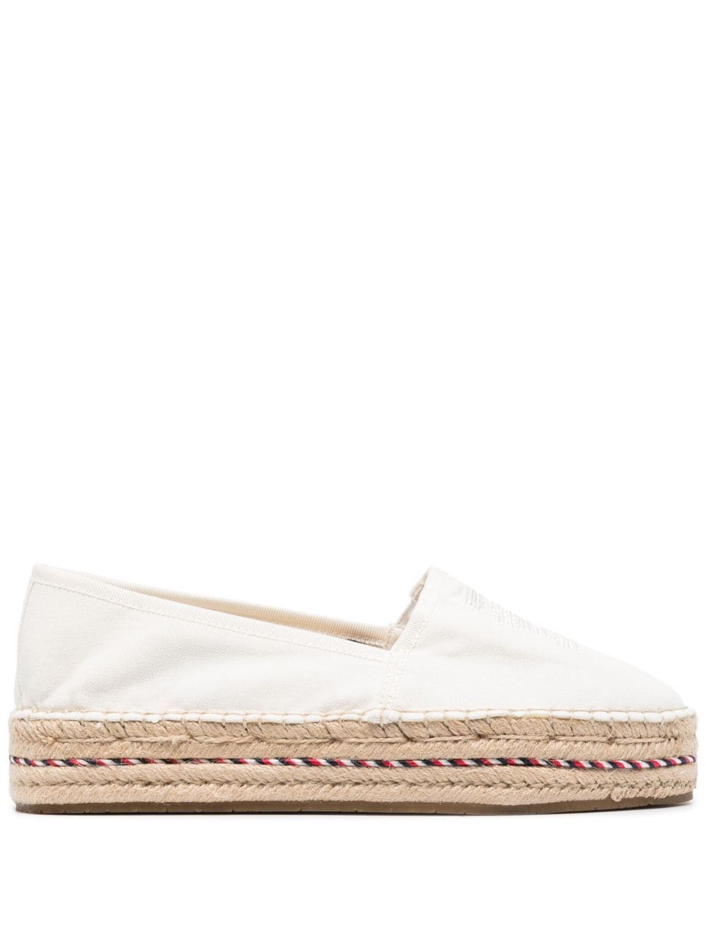 Shop Tommy Hilfiger Logo-embroidered Espadrilles In White