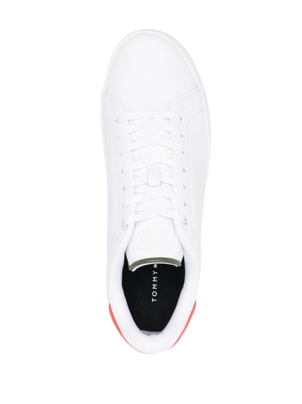 Shop Tommy Hilfiger Low-top Leather Sneakers In Weiss