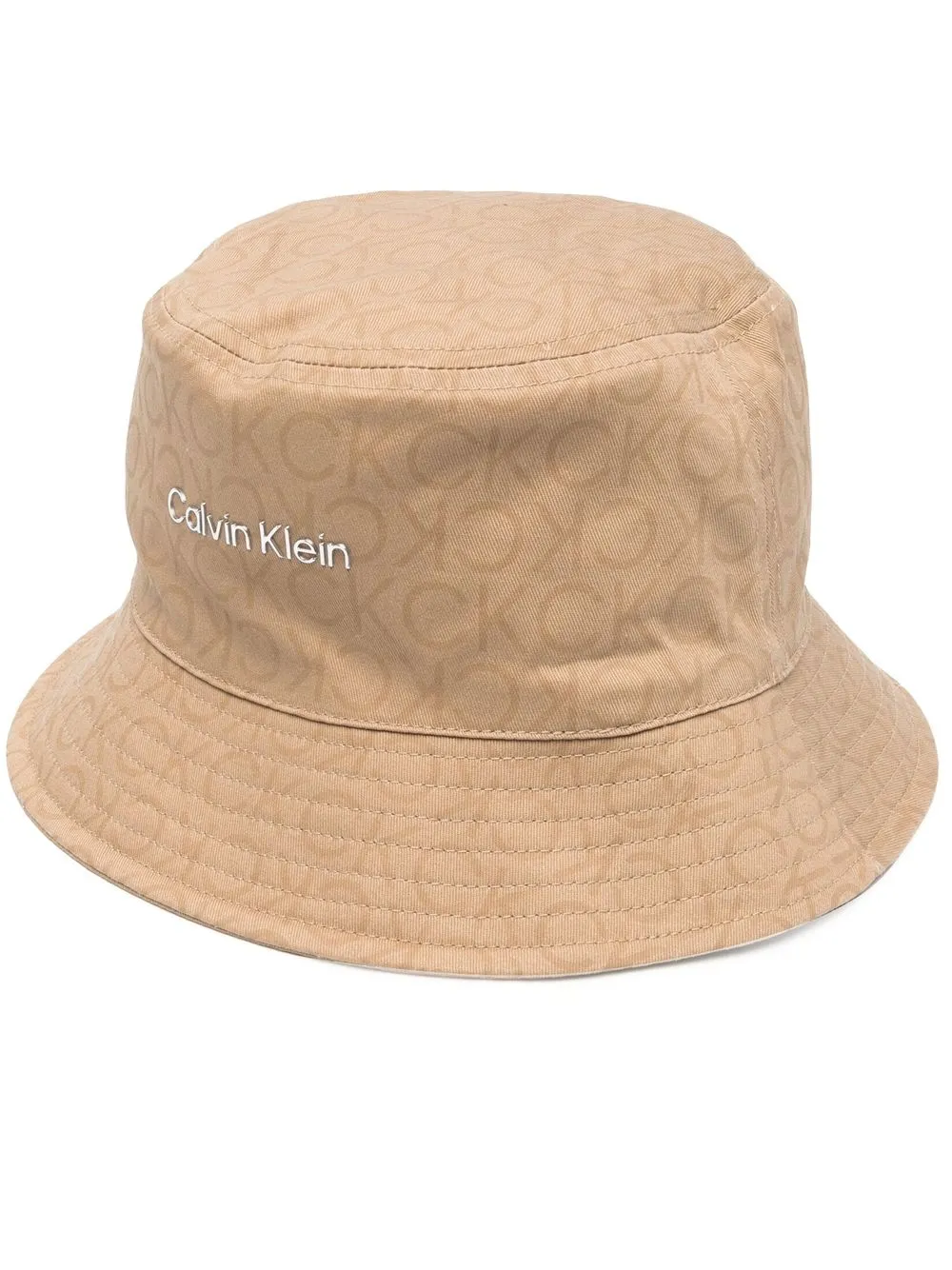 

Calvin Klein logo-print cotton bucket hat - Brown