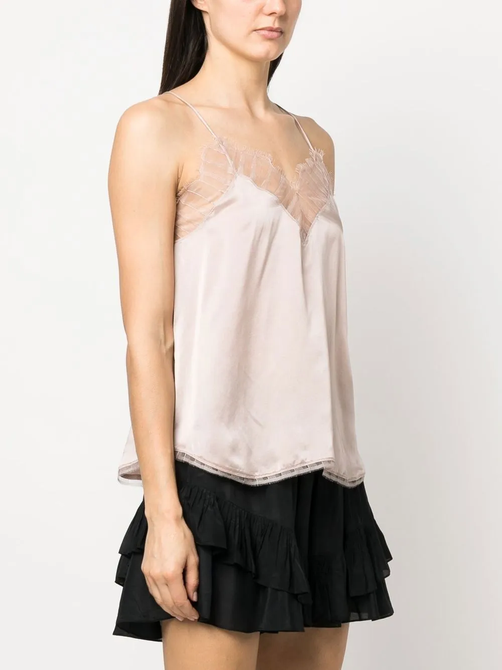 LACE-DETAILING SLEEVELESS TOP