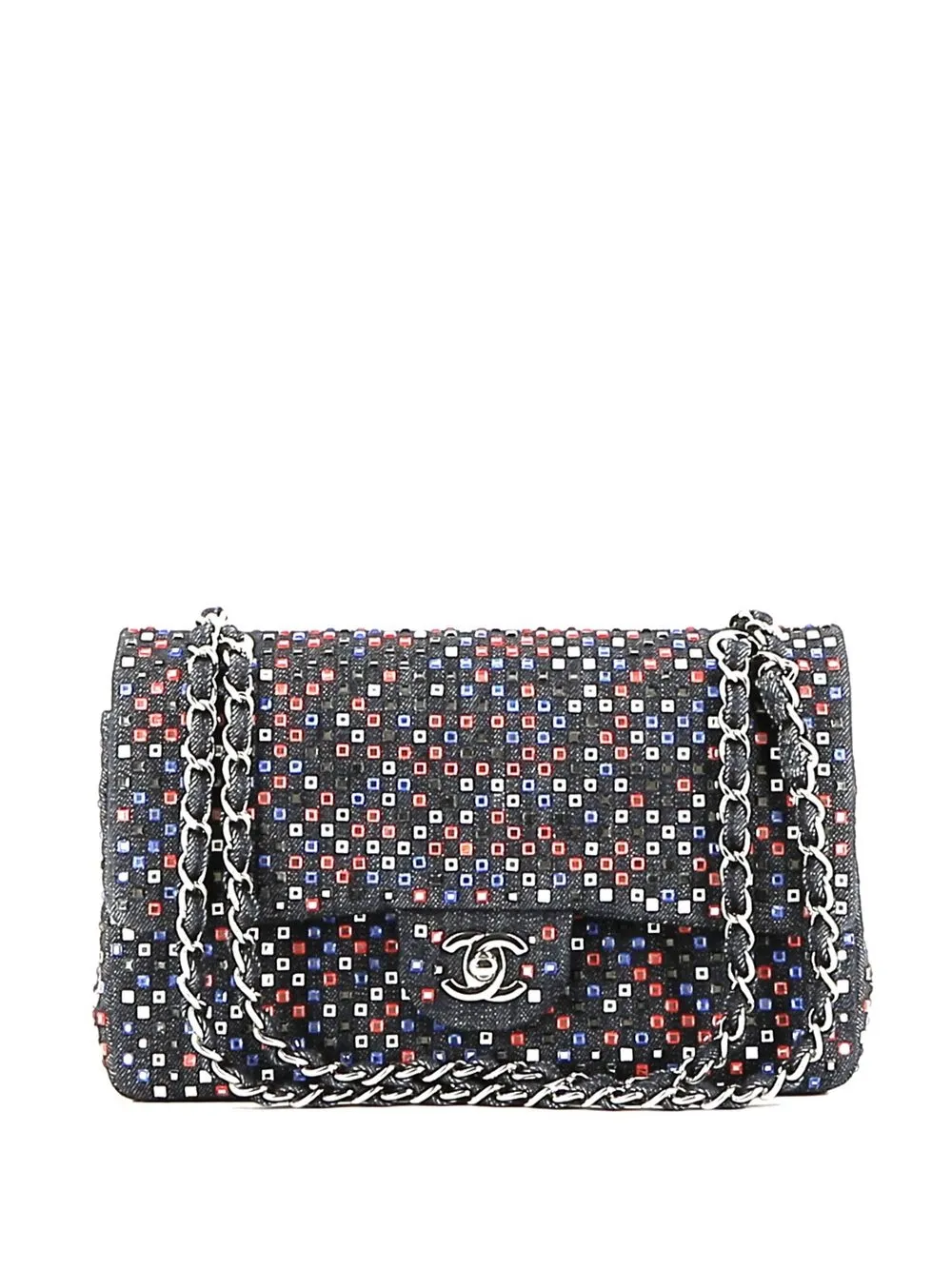 

CHANEL Pre-Owned 2017 Double Flap stud-detailed shoulder bag - Black