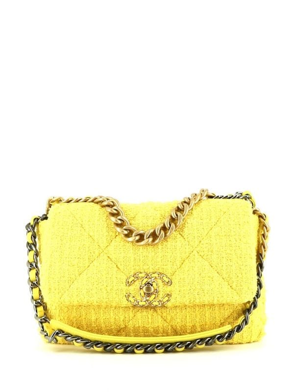 yellow chanel 19 bag