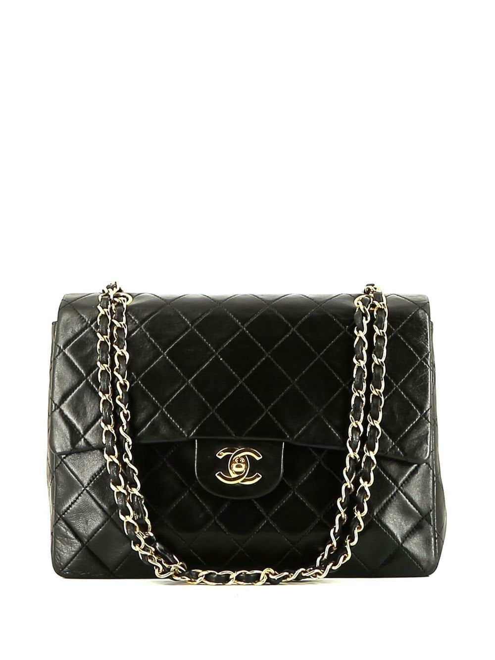 Pre-owned Chanel 1991 Diamond Quilted Shoulder Bag In Black