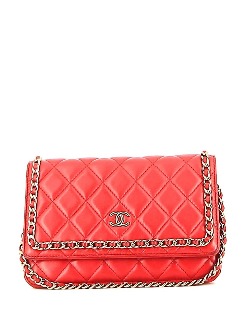 Pre-owned Chanel 2020 Wallet-on-chain Shoulder Bag In Red