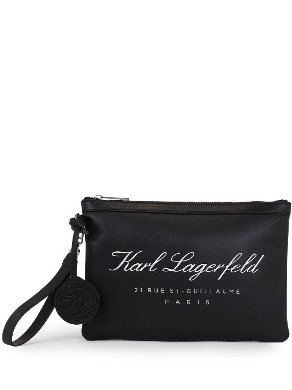 Karl Lagerfeld Paris Logo Leather Laptop Sleeve on SALE