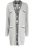 Karl Lagerfeld bouclé longline cardigan - White