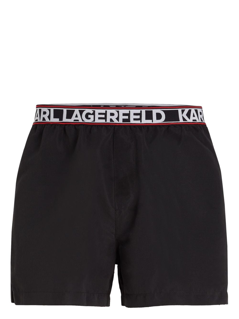 Karl Lagerfeld Logo-waist Swim Shorts In Black