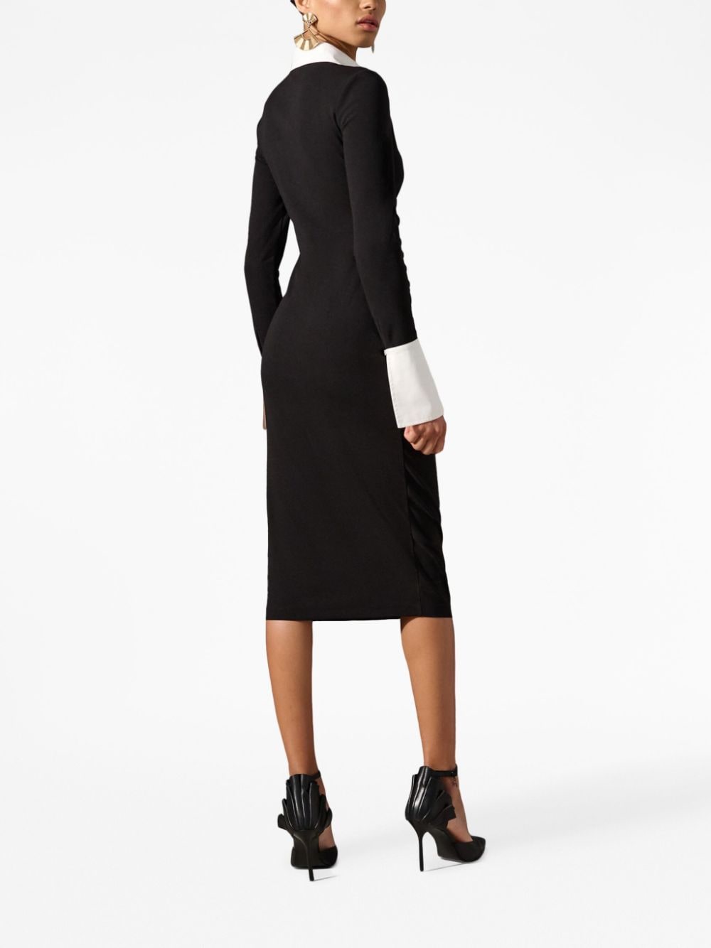 Karl Lagerfeld, Long-sleeved Polo Dress, Woman, Black, Size: L