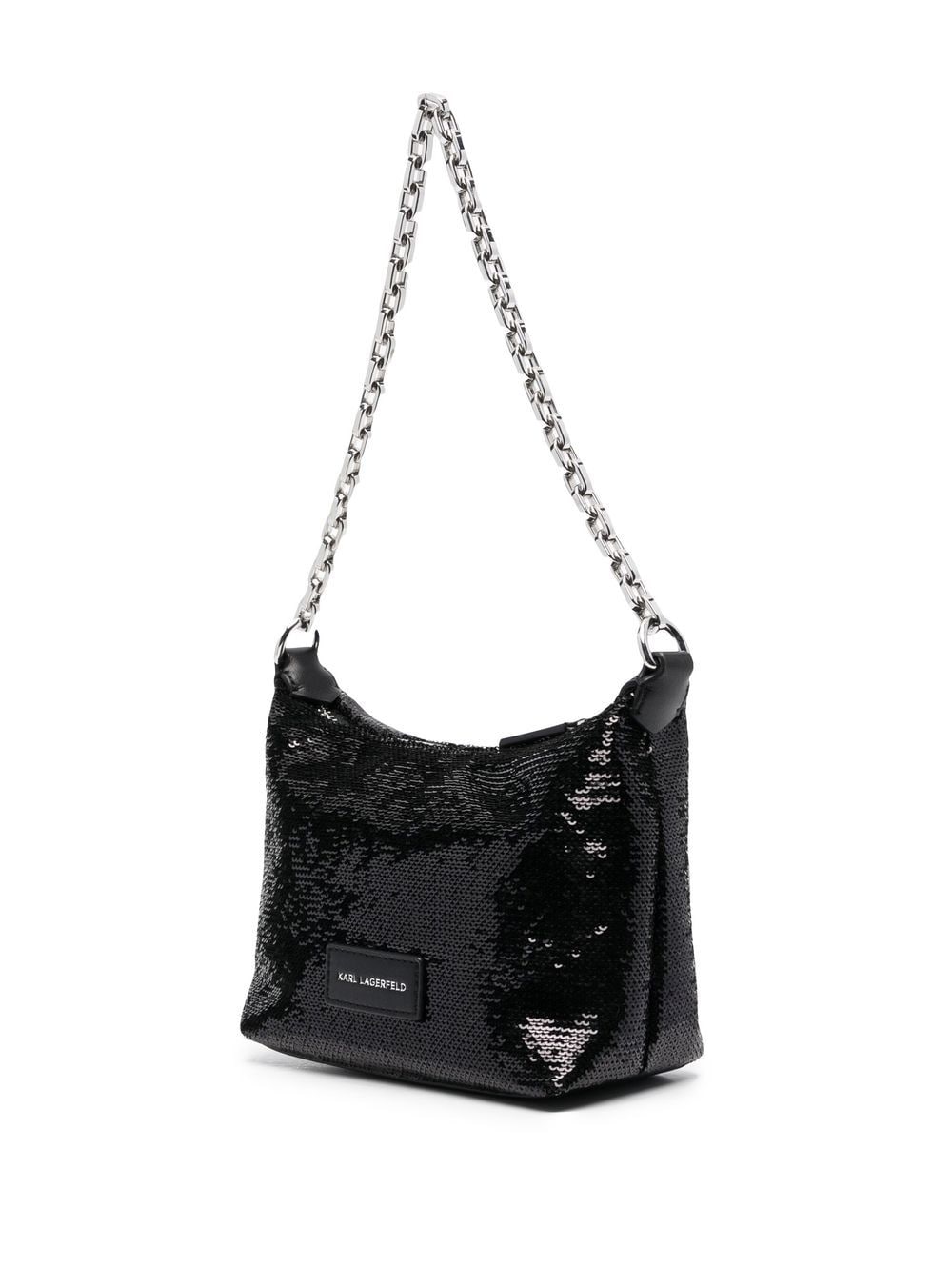 Shop Karl Lagerfeld K/evening Mini Sequin Shoulder Bag In Black