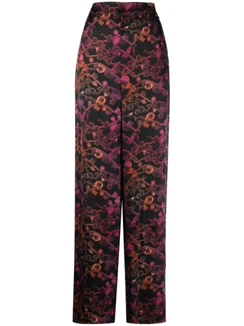 Karl Lagerfeld satin chain-print trousers