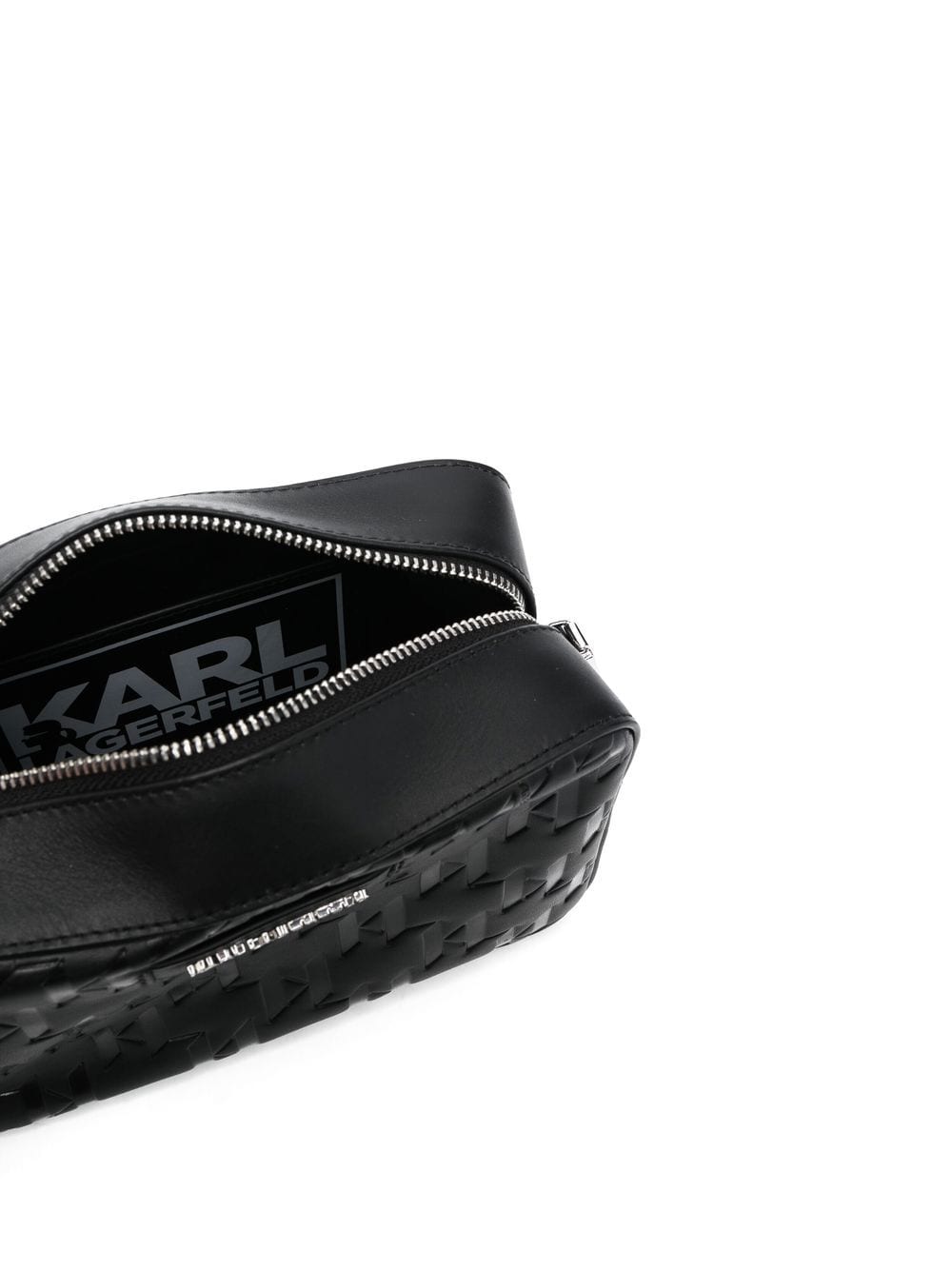 Shop Karl Lagerfeld K/loom Leather Camera Bag In Black