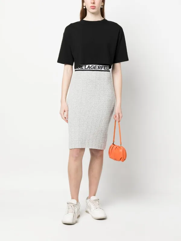 KARL LAGERFELD エレガントニットスカート Karl Lagerfeld ロゴ ニットスカート | ブラック | FARFETCH JP