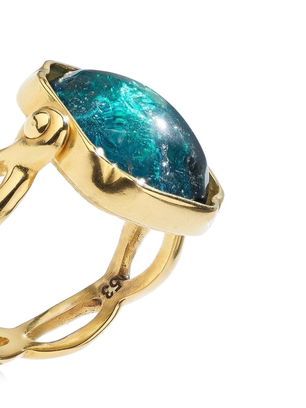 Shop Goossens Cabochons Squared Ring In Gold