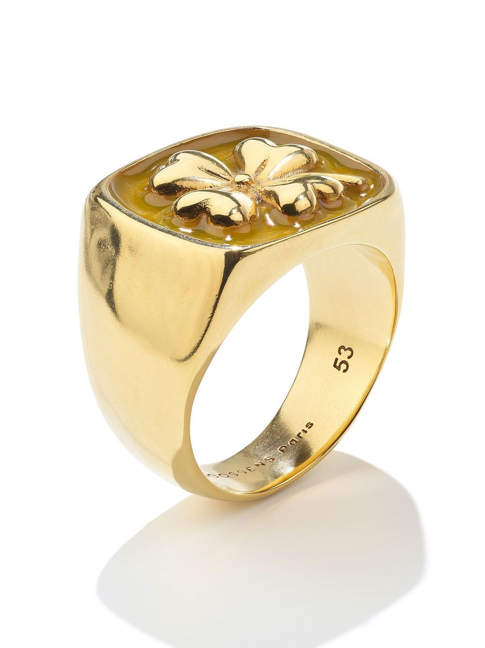 Goossens Talisman Clover Signet Ring In Gold