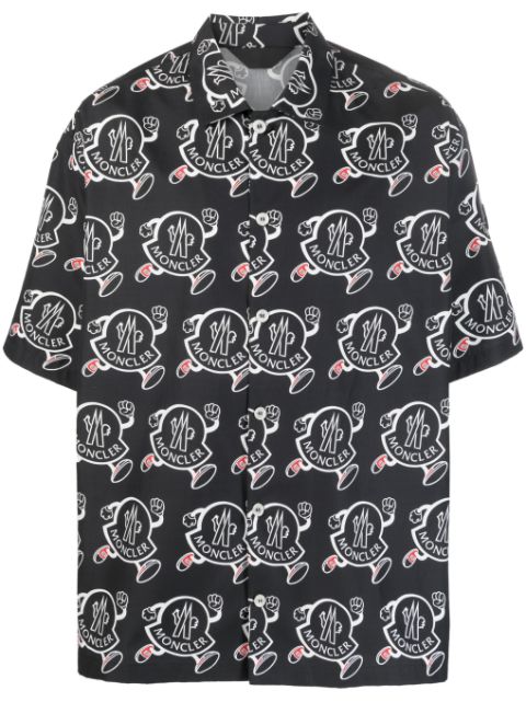 Moncler logo-print cotton bowling shirt