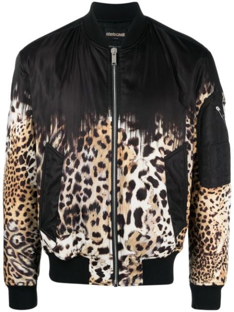 Roberto Cavalli leopard-print bomber jacket