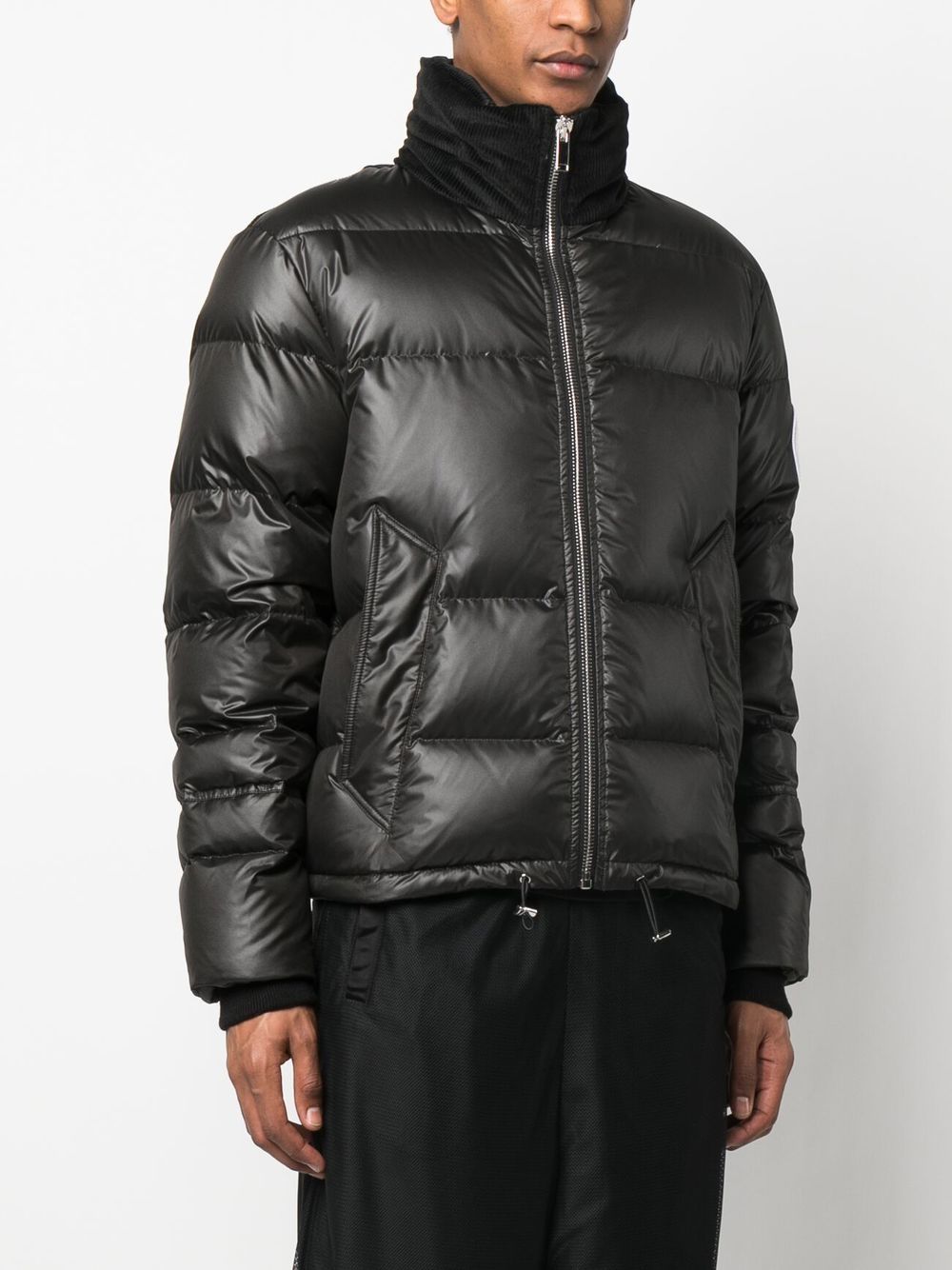 Shop Roberto Cavalli Padded Corduroy-panel Jacket In Black