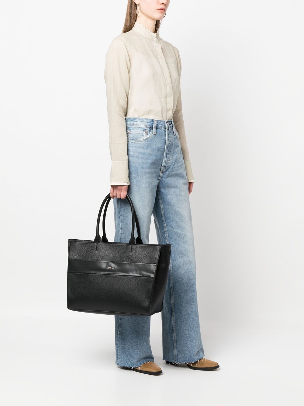 Shop Calvin Klein Boxy Tote Bag In Black