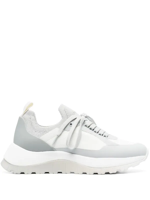 Calvin Klein Panelled Low-top Sneakers in Grey
