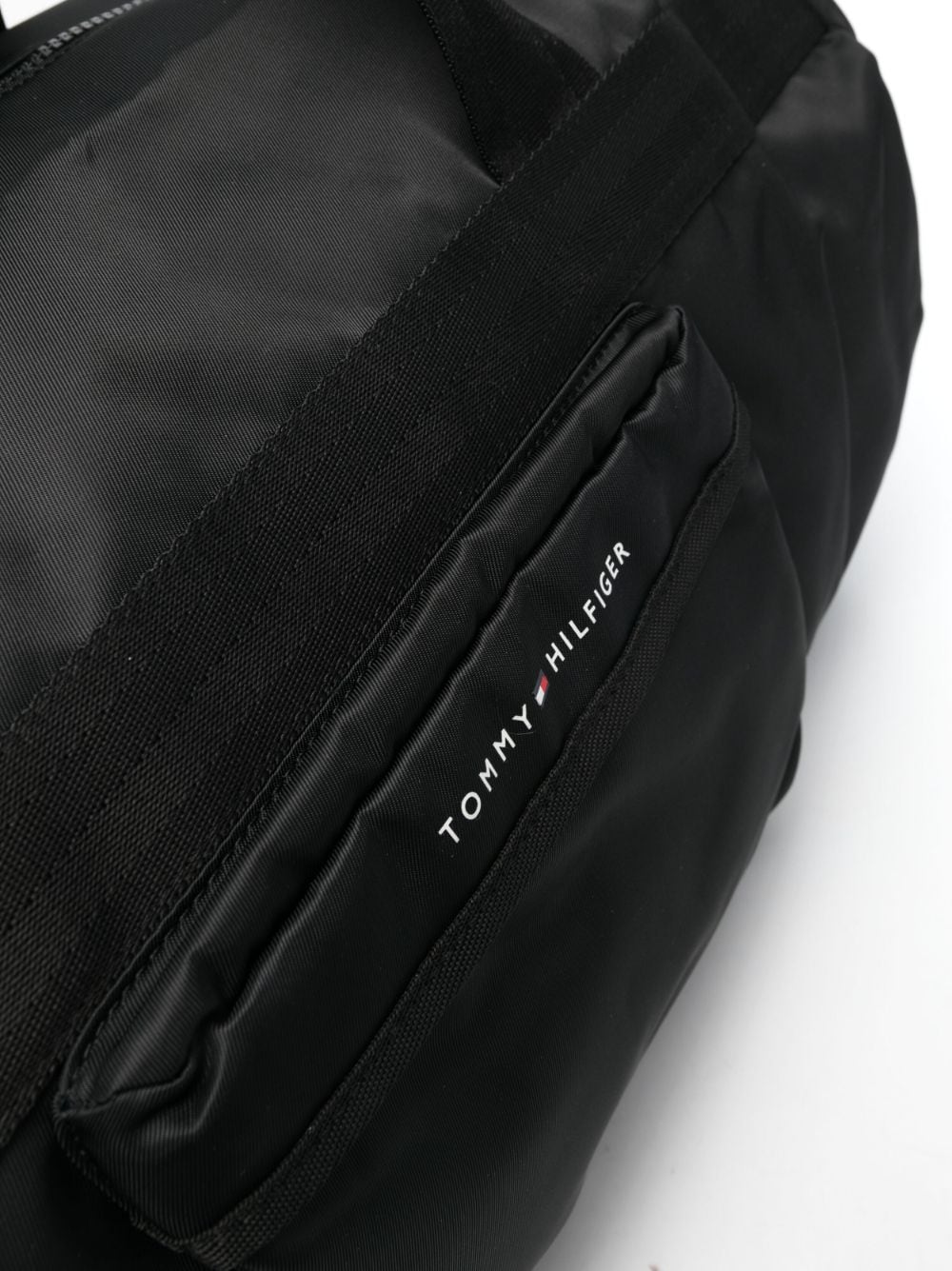 Shop Tommy Hilfiger Logo-stamp Duffle Bag In Black