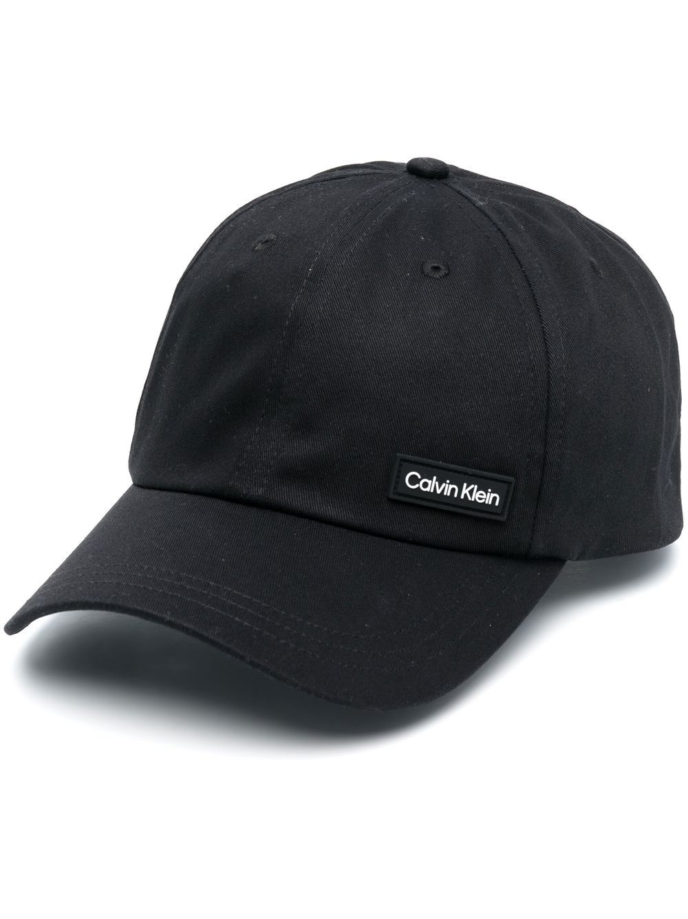 Calvin Klein Embroidered-logo Cotton Cap In 黑色