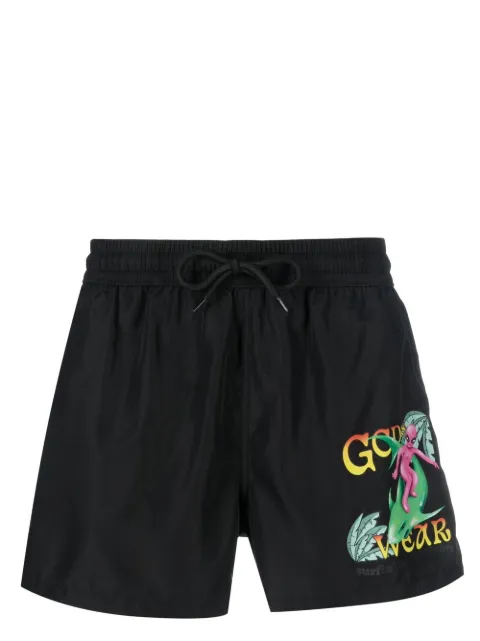 GCDS graphic-print swim shorts