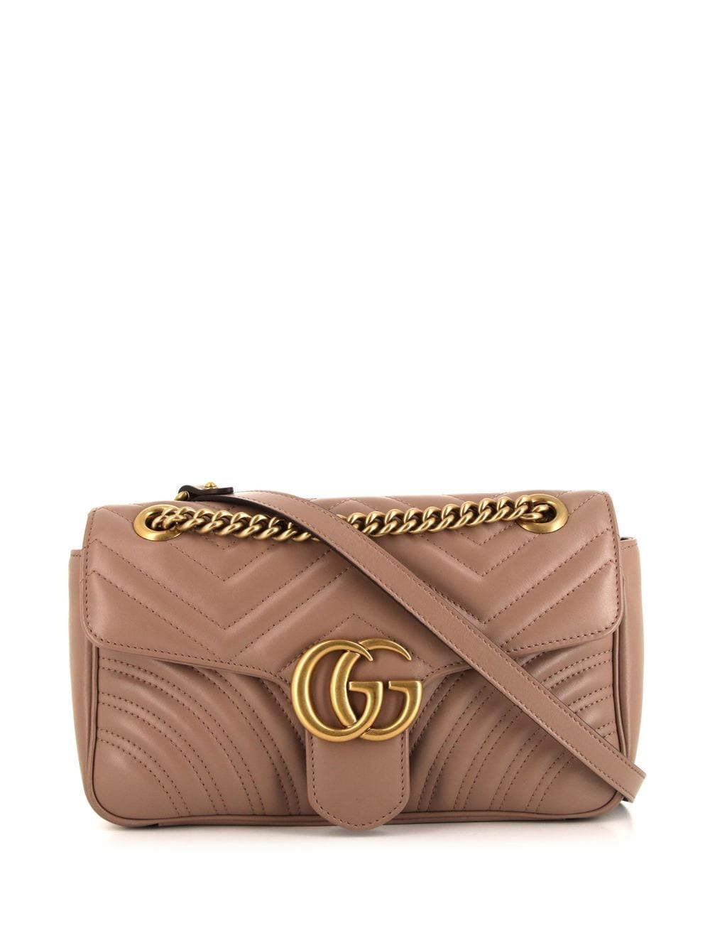 Gucci GG Marmont Mini Leather Shoulder Bag Beige