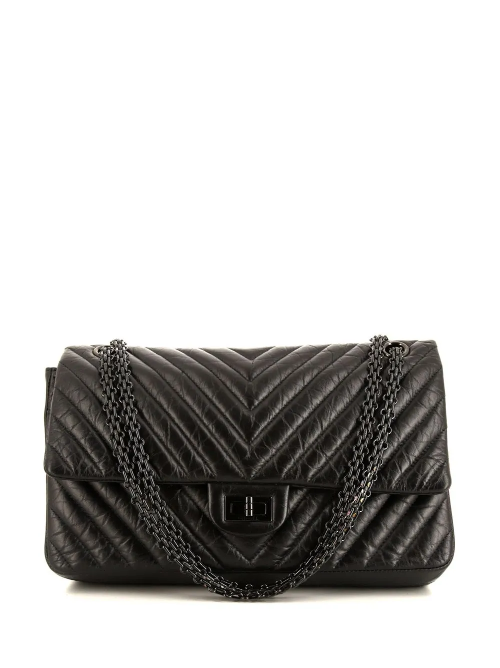 

CHANEL Pre-Owned bolsa de hombro 2.55 con capitonado chevron 2016 - Negro