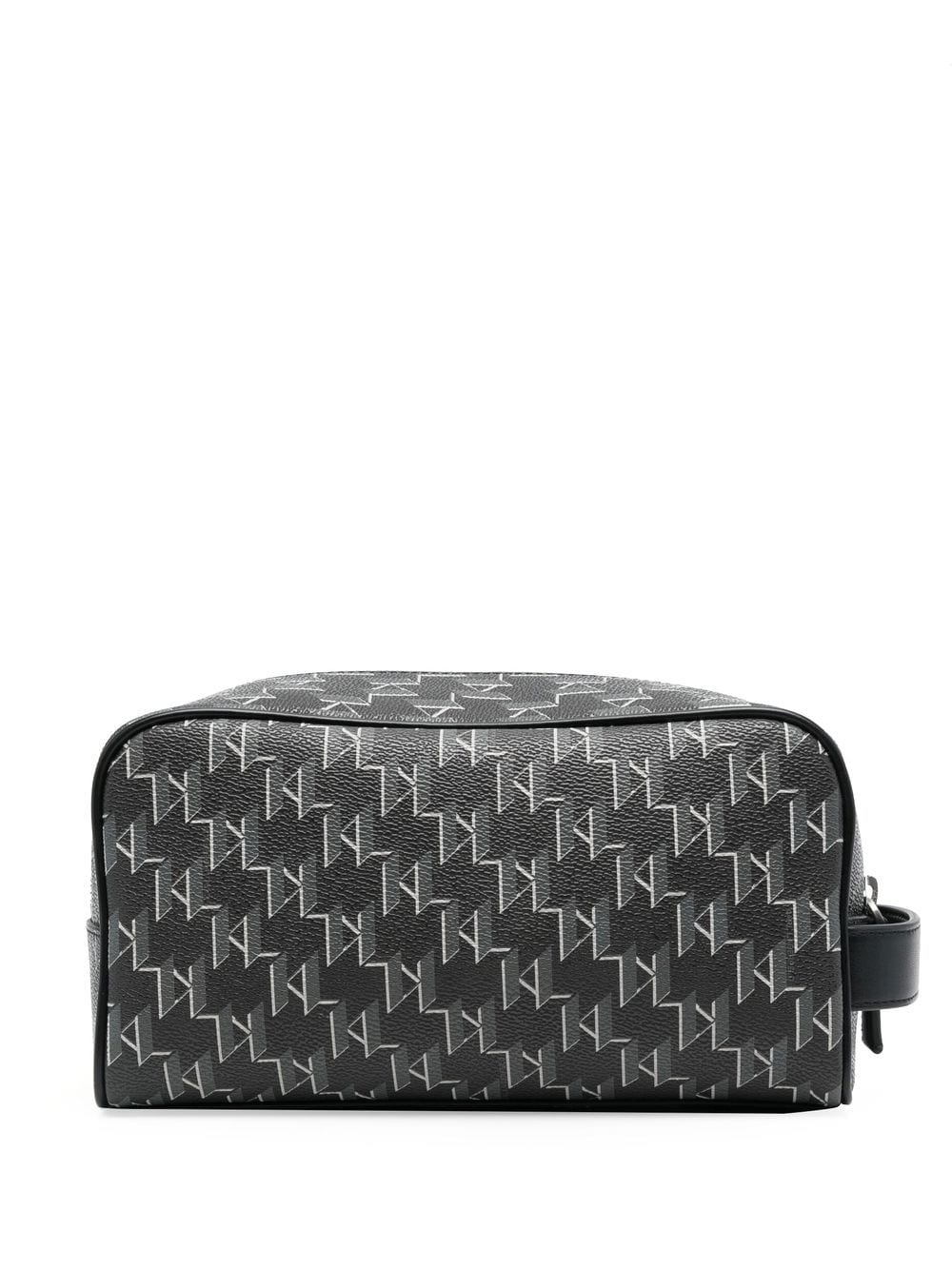 Karl Lagerfeld Monogram Faux-Leather Wash Bag - Black