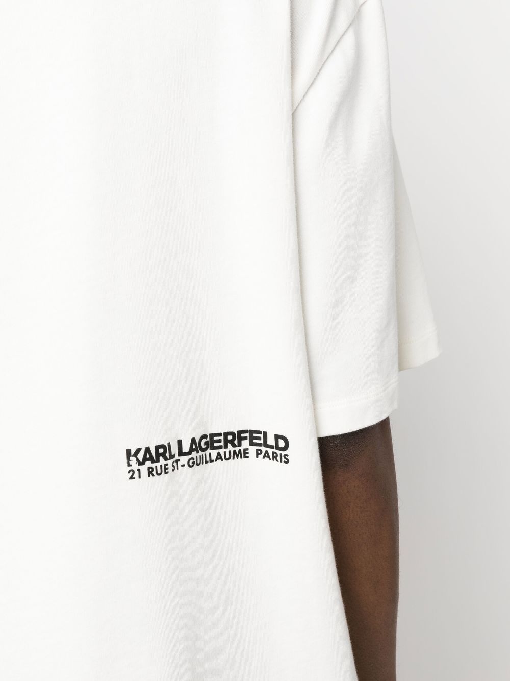 Shop Karl Lagerfeld Logo-print T-shirt In White