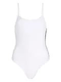 Karl Lagerfeld Essential logo-print swimsuit - White