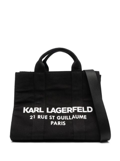 Karl Lagerfeld, Rue St-guillaume Metal Nylon Tote Bag, Woman, Black, Size: One Size